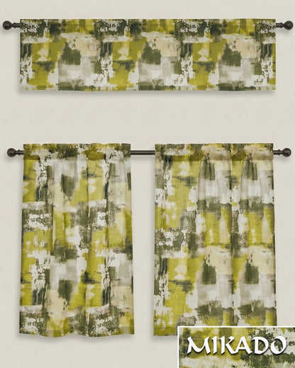 Marika Poly-Linen Kitchen Curtain Set