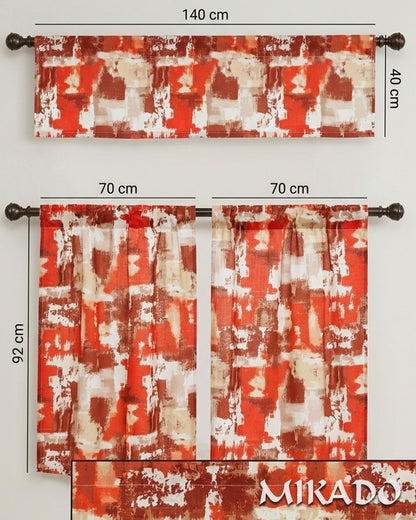 Marika Poly-Linen Kitchen Curtain Set