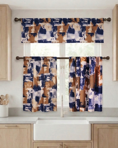 Marika Poly-Linen Kitchen Curtain Set