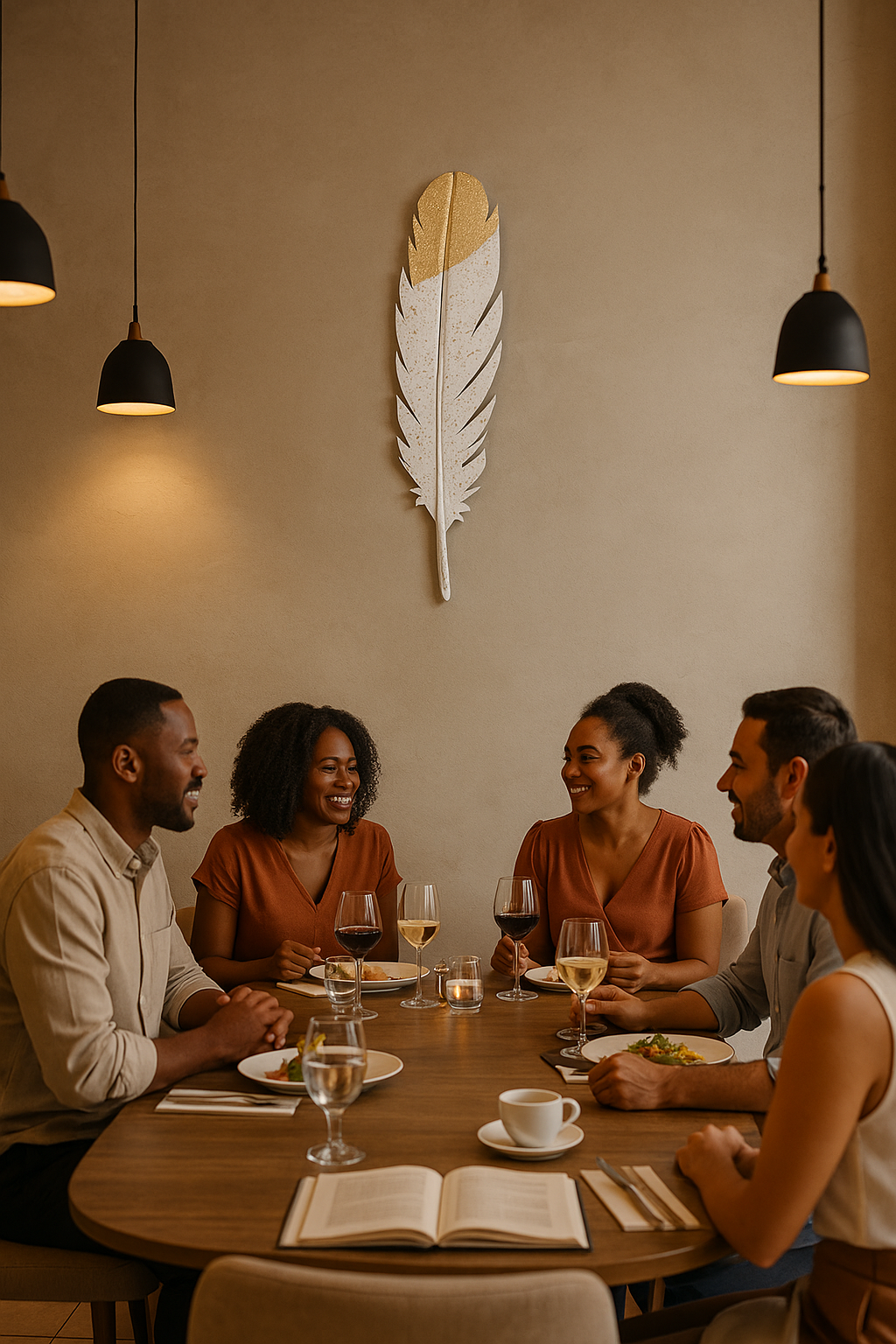 Gold Cast Iron 3D Feather Shape Wall Art
