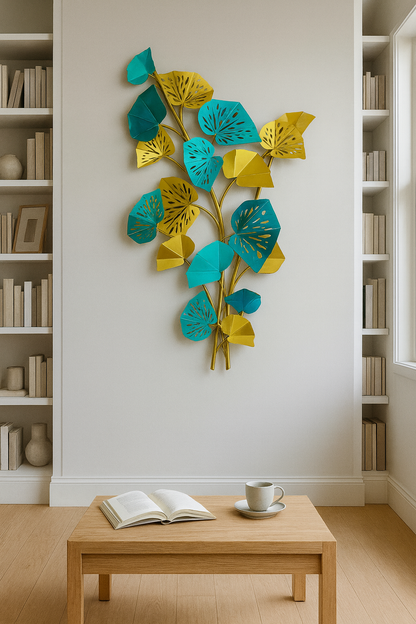 Decorative 3D Metal Wall Sculpture - Ginko Leaves