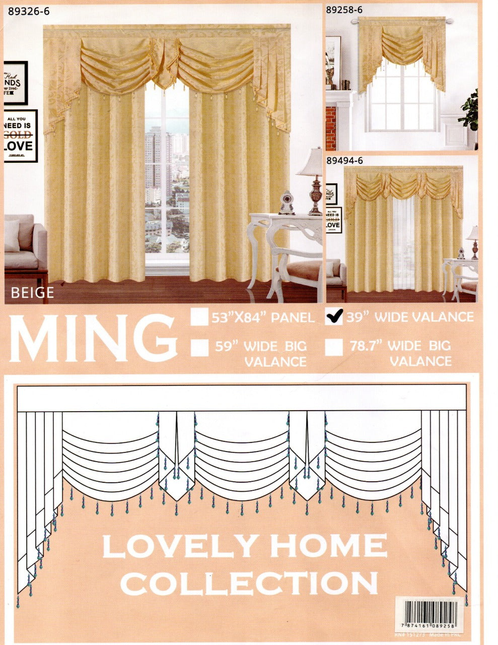 Ming Panel & Valance | 4 Variations