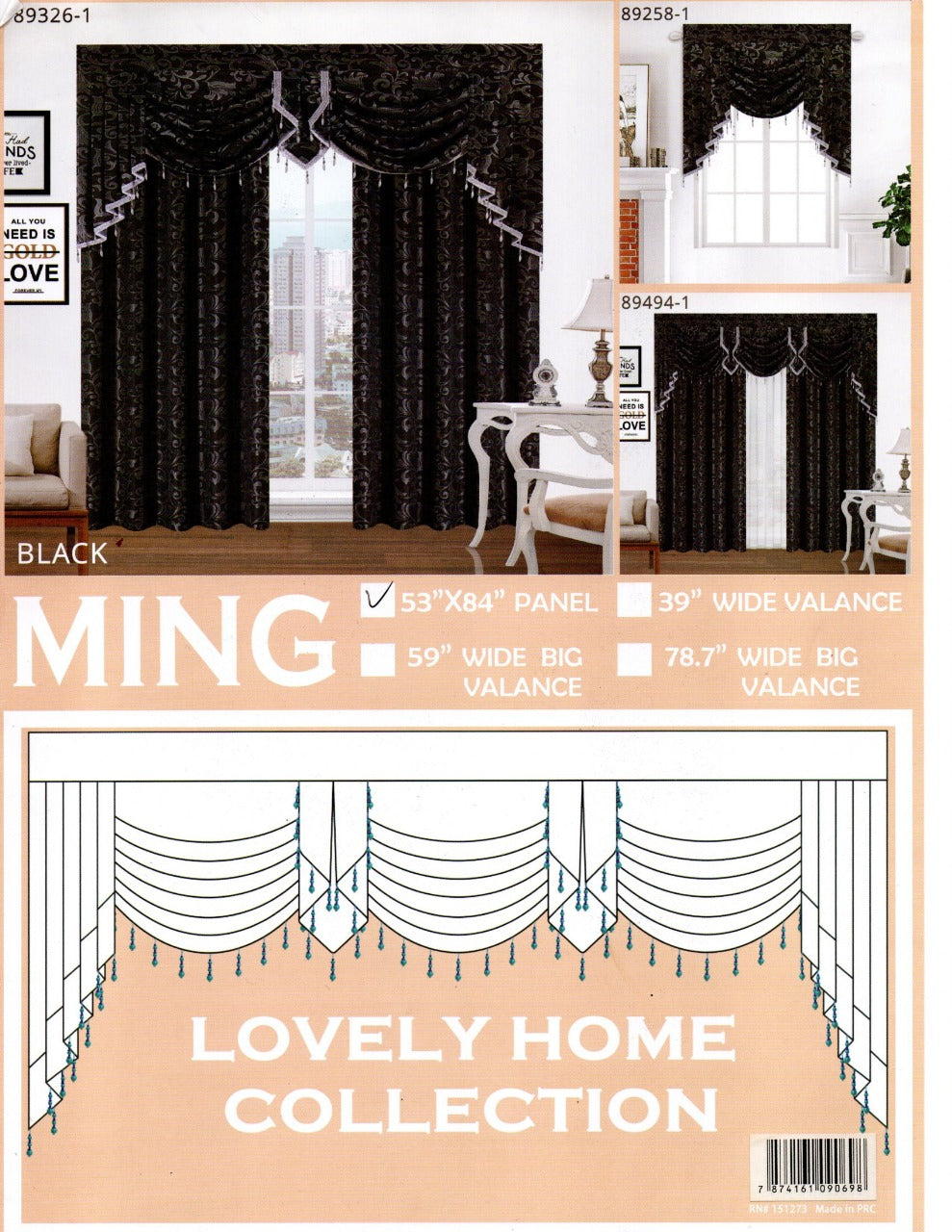Ming Panel & Valance | 4 Variations