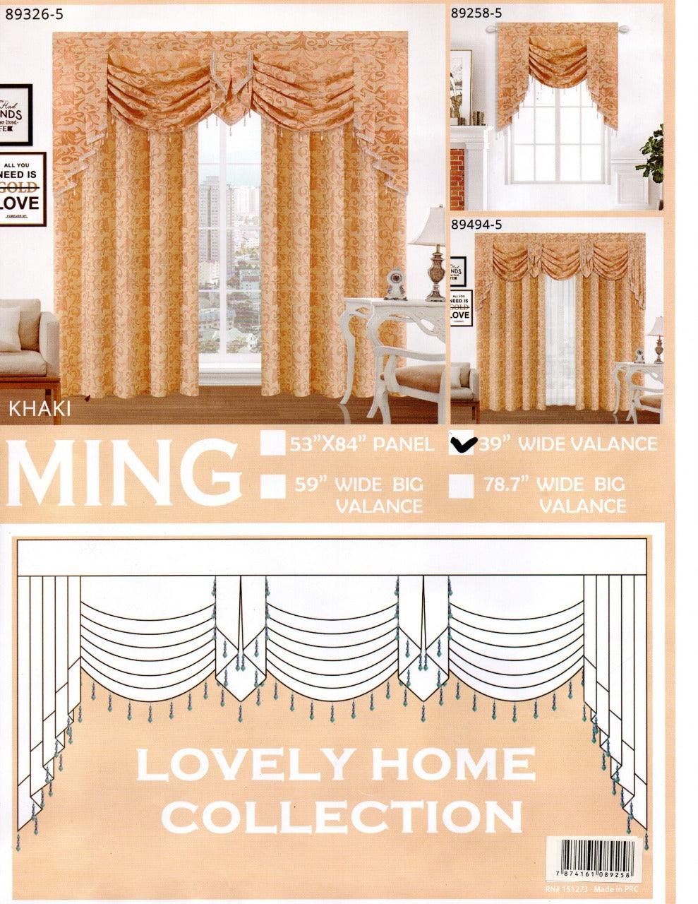 Ming Panel & Valance | 4 Variations