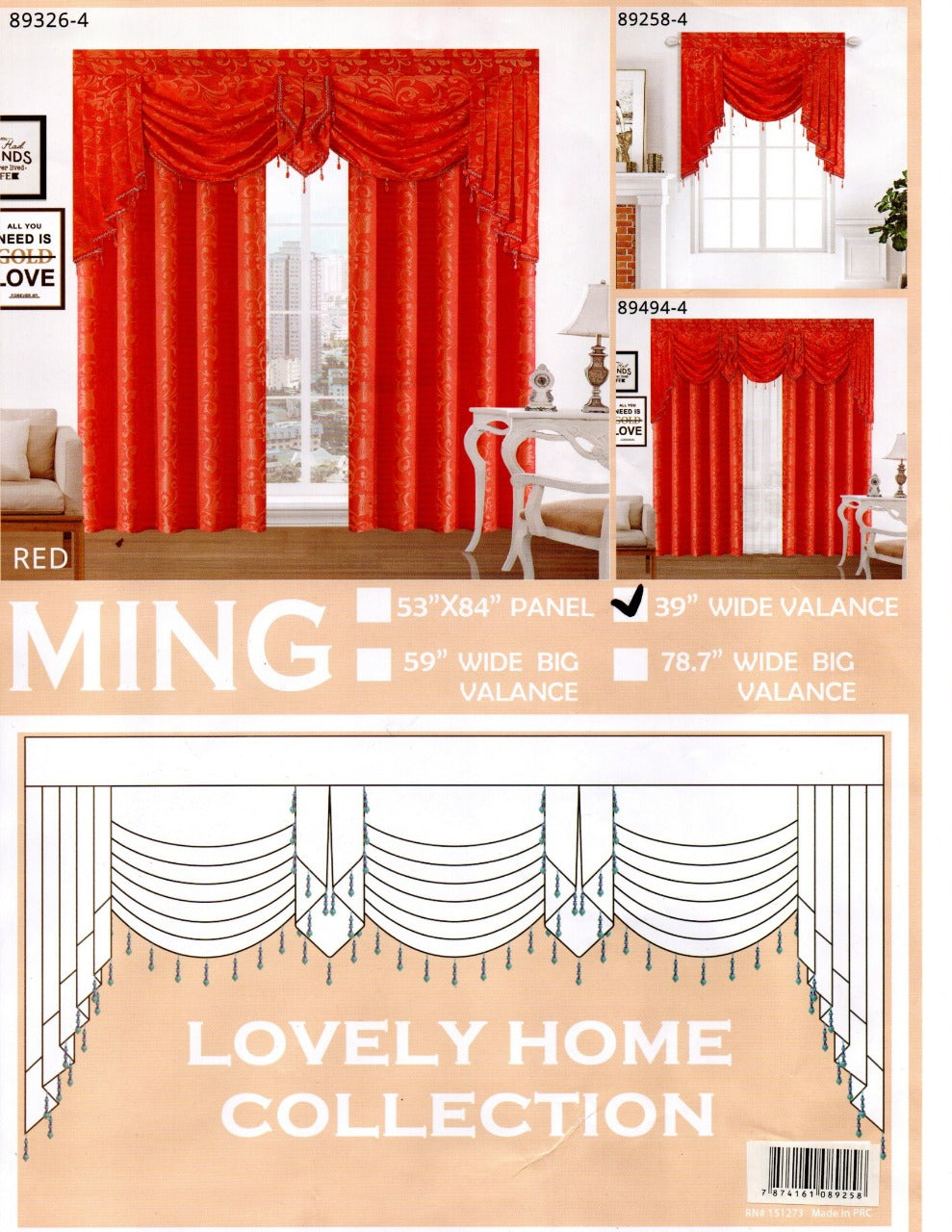 Ming Panel & Valance | 4 Variations