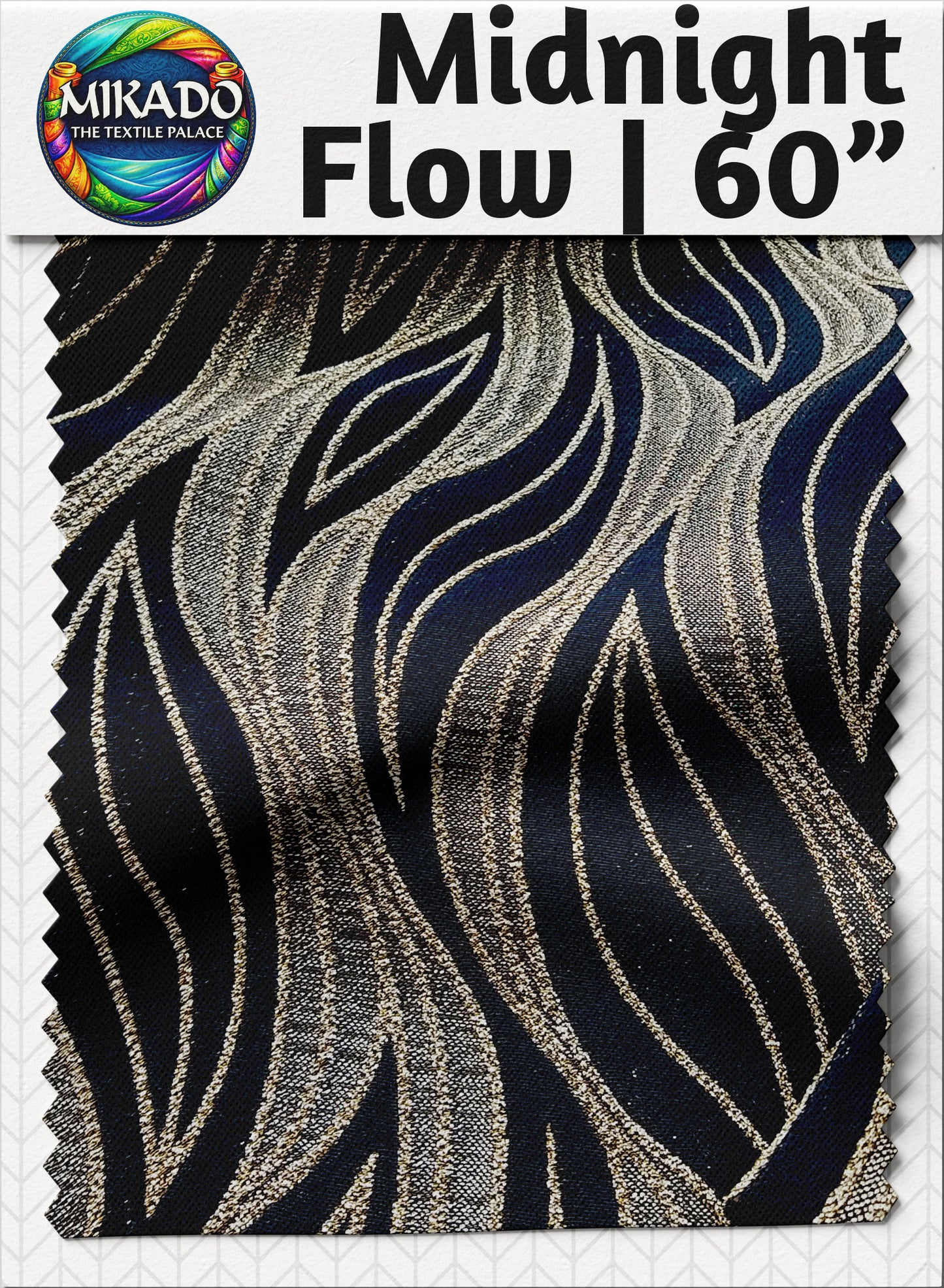 Shimmer Evening Gown Fabric | Midnight Flow