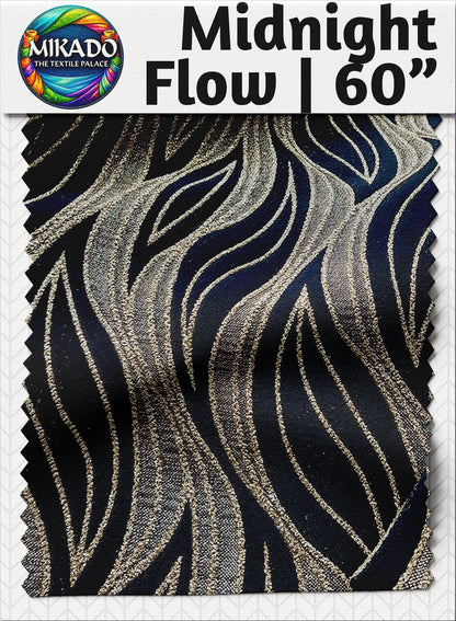 Shimmer Evening Gown Fabric | Midnight Flow