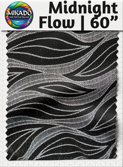 Shimmer Evening Gown Fabric | Midnight Flow
