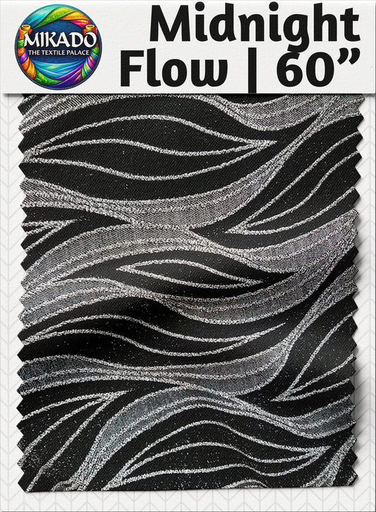 Shimmer Evening Gown Fabric | Midnight Flow