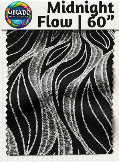 Shimmer Evening Gown Fabric | Midnight Flow