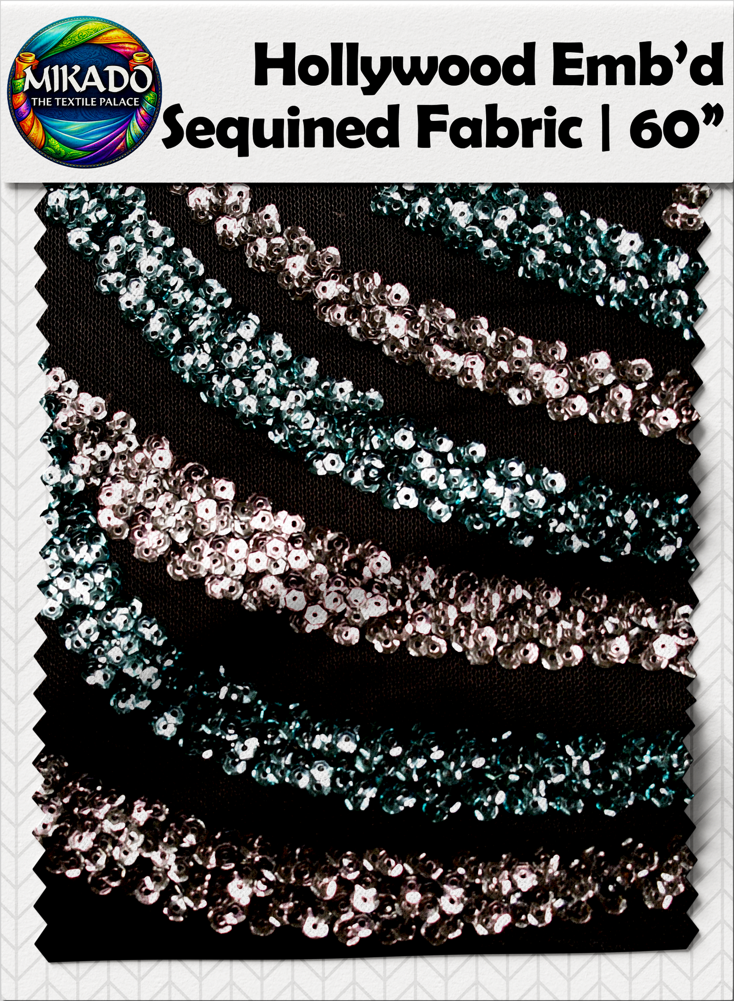 Hollywood Embroidered Sequined Fabric | Nebula Wave