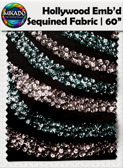 Hollywood Embroidered Sequined Fabric | Nebula Wave