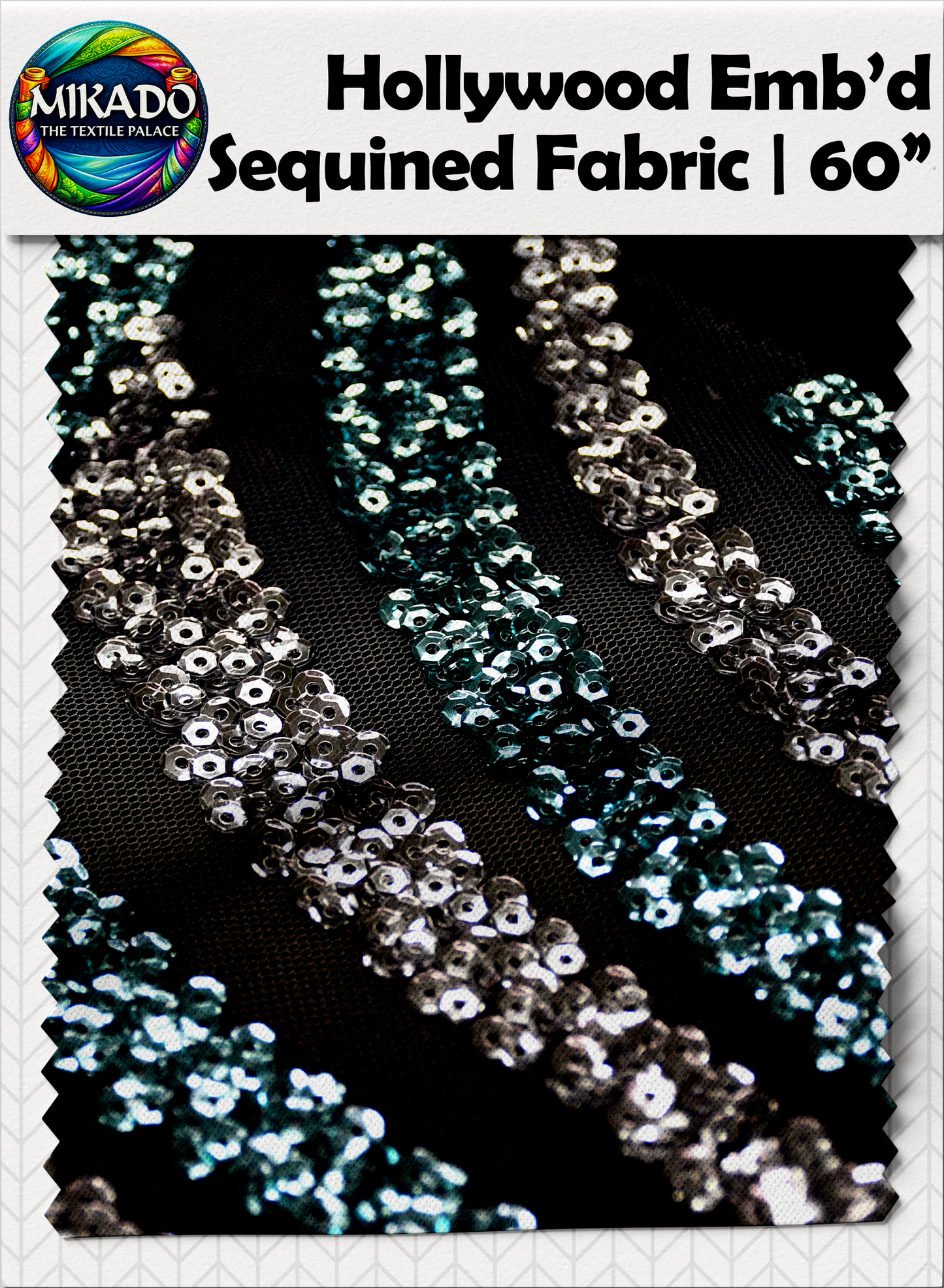 Hollywood Embroidered Sequined Fabric | Nebula Wave