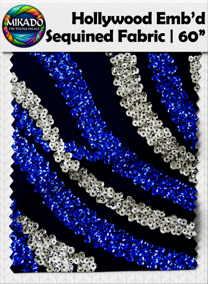 Hollywood Embroidered Sequined Fabric | Nebula Wave