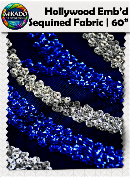 Hollywood Embroidered Sequined Fabric | Nebula Wave