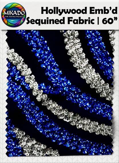 Hollywood Embroidered Sequined Fabric | Nebula Wave