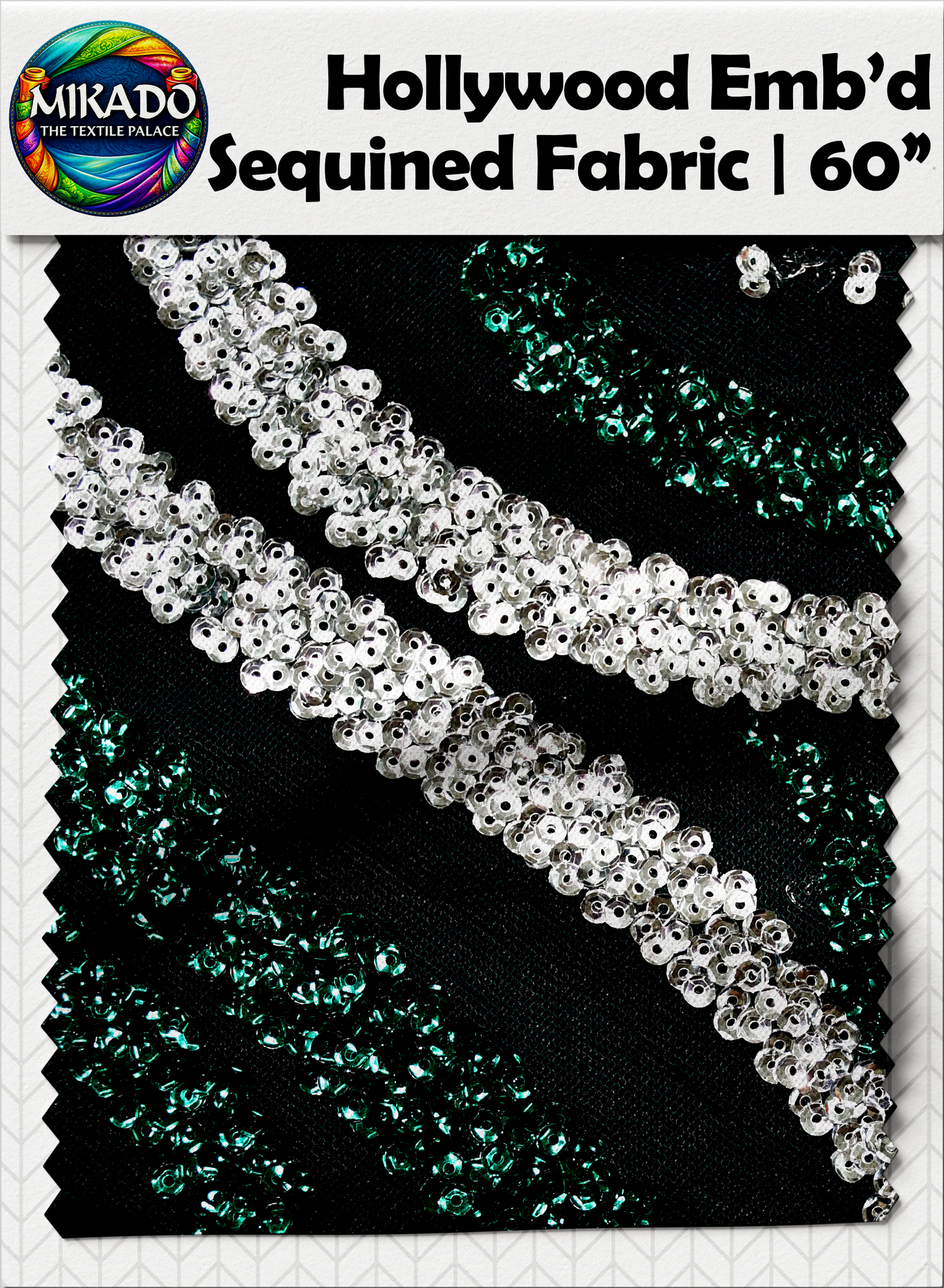 Hollywood Embroidered Sequined Fabric | Nebula Wave