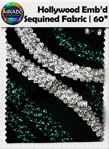 Hollywood Embroidered Sequined Fabric | Nebula Wave