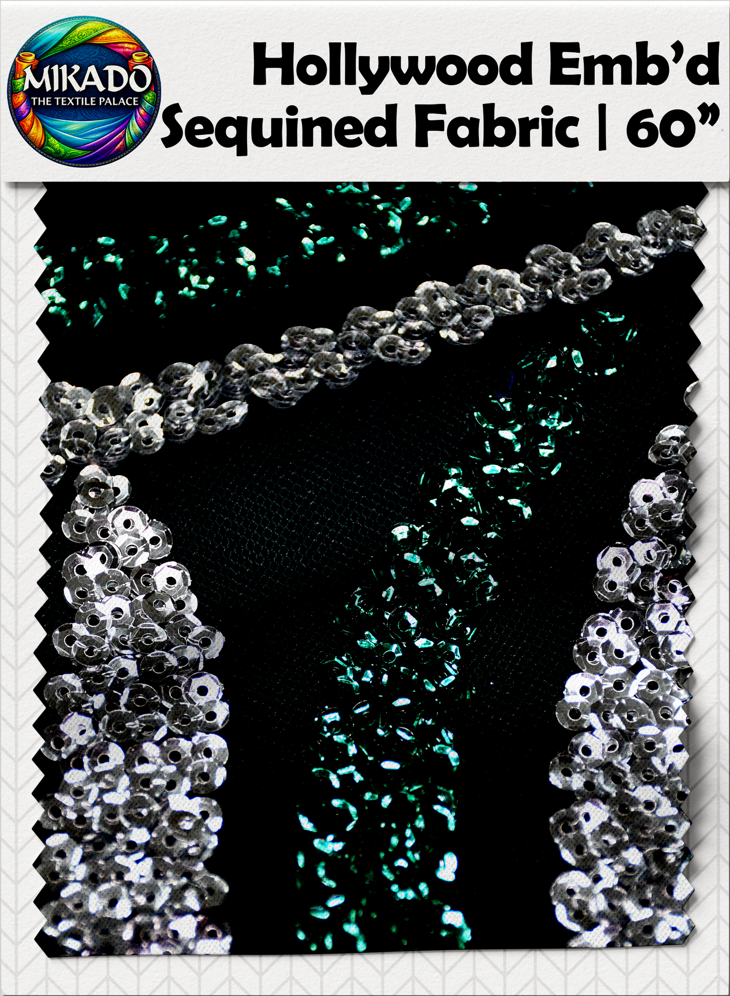 Hollywood Embroidered Sequined Fabric | Nebula Wave