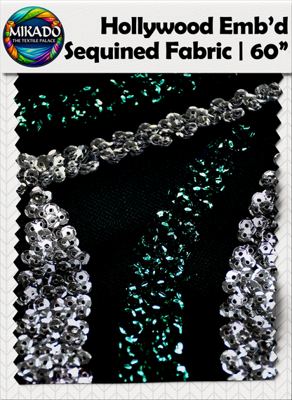 Hollywood Embroidered Sequined Fabric | Nebula Wave