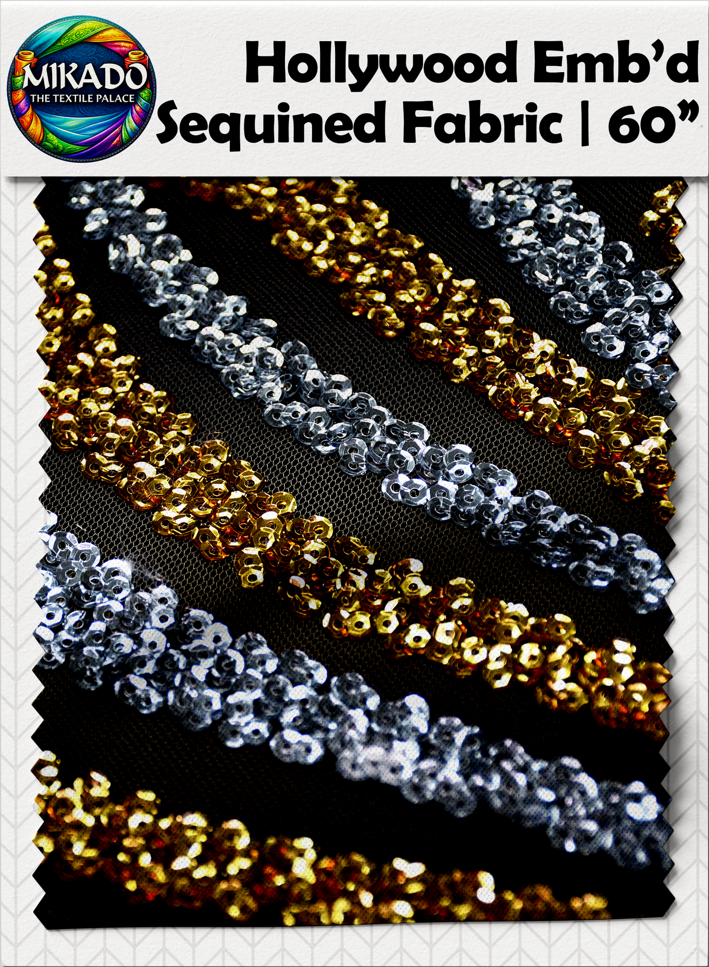 Hollywood Embroidered Sequined Fabric | Nebula Wave