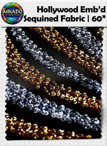 Hollywood Embroidered Sequined Fabric | Nebula Wave