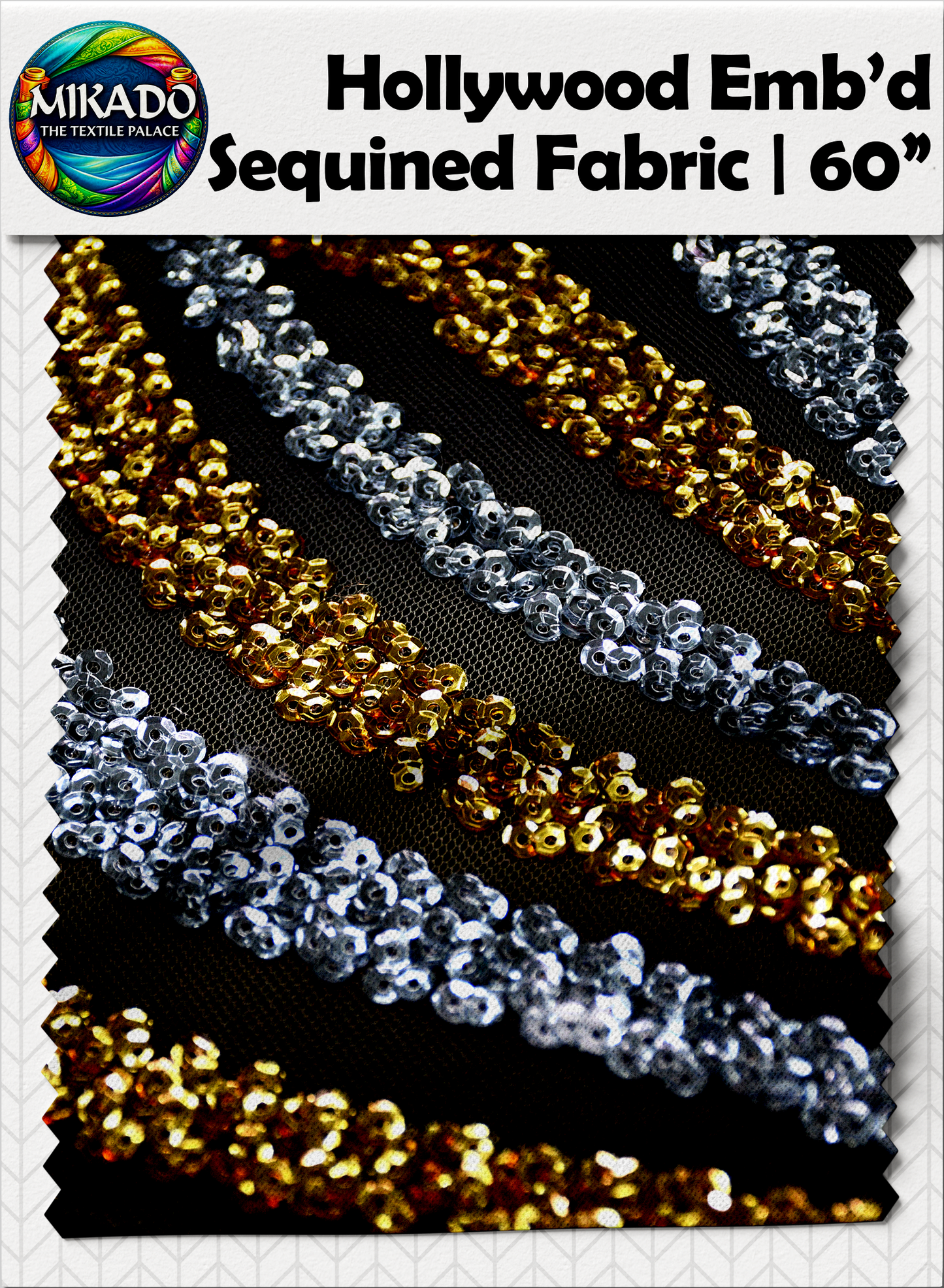 Hollywood Embroidered Sequined Fabric | Nebula Wave