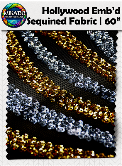 Hollywood Embroidered Sequined Fabric | Nebula Wave
