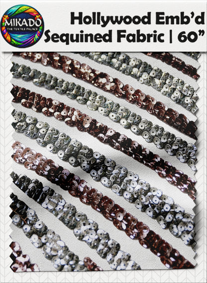 Hollywood Embroidered Sequined Fabric | Nebula Wave