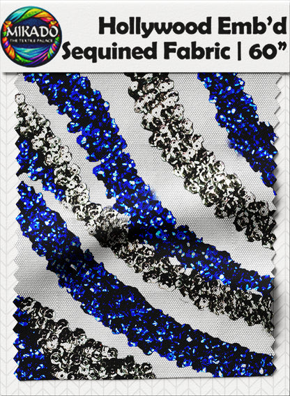 Hollywood Embroidered Sequined Fabric | Nebula Wave