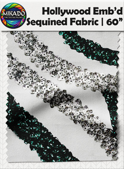 Hollywood Embroidered Sequined Fabric | Nebula Wave