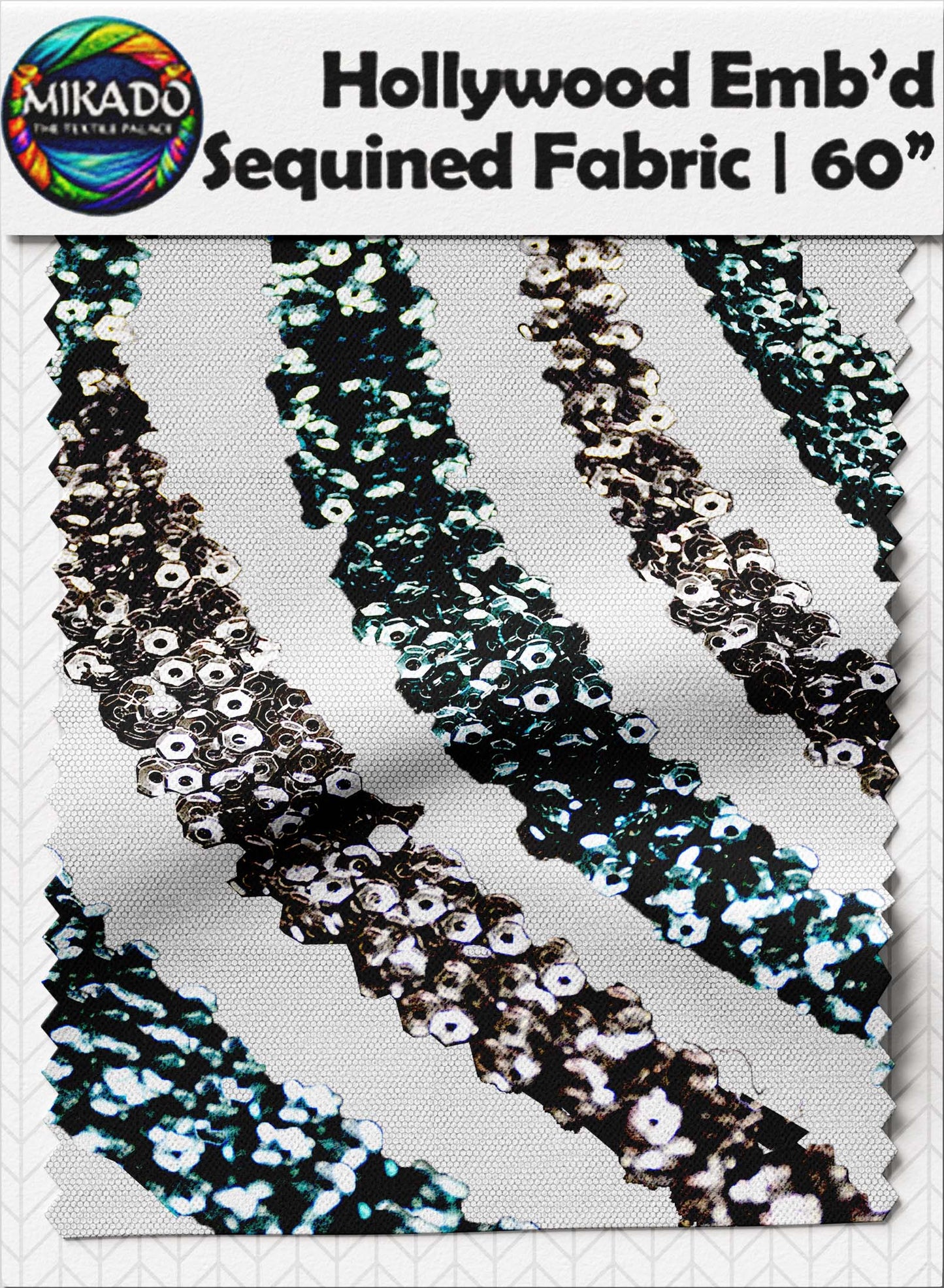Hollywood Embroidered Sequined Fabric | Nebula Wave