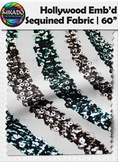 Hollywood Embroidered Sequined Fabric | Nebula Wave