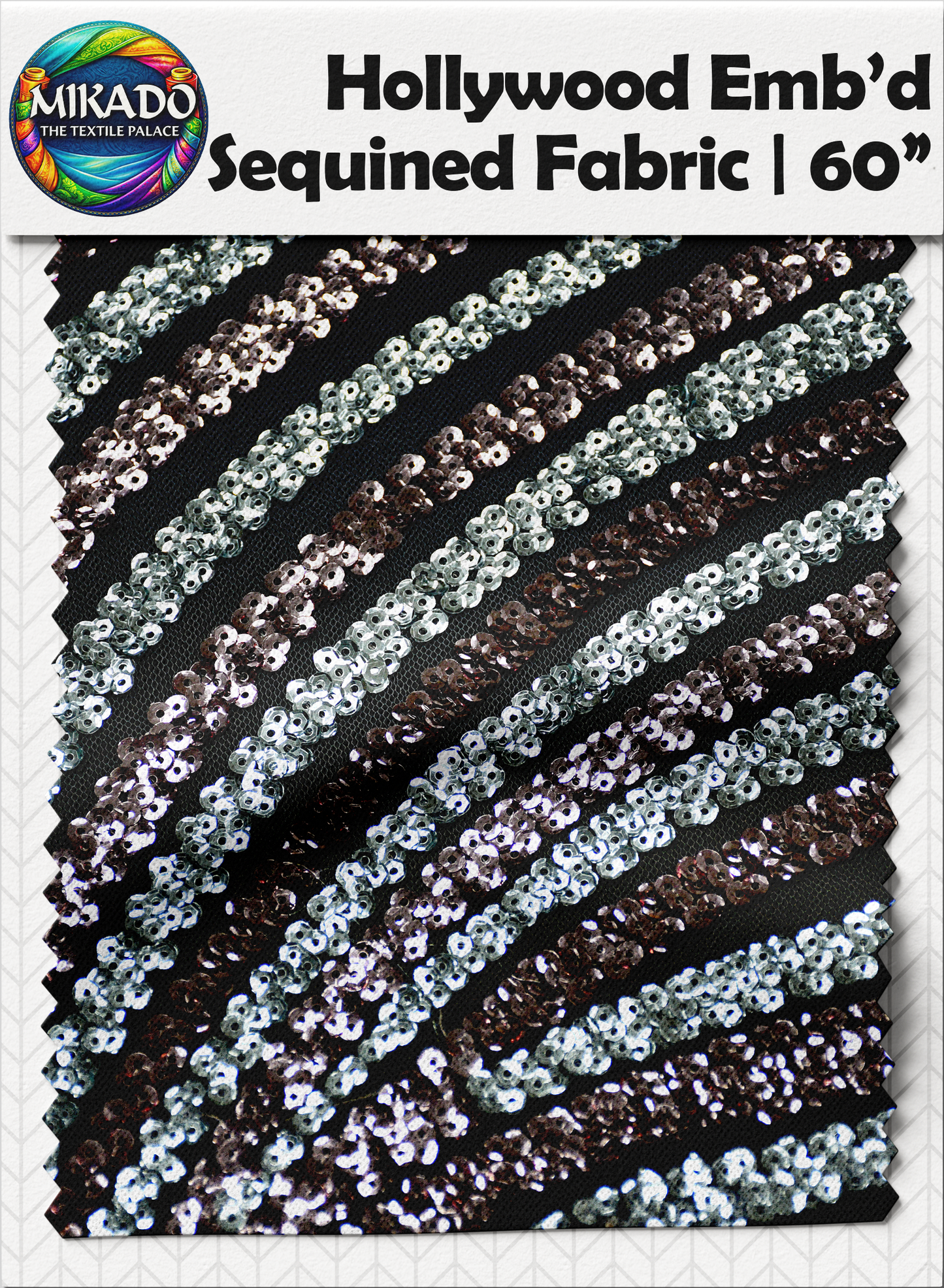 Hollywood Embroidered Sequined Fabric | Nebula Wave