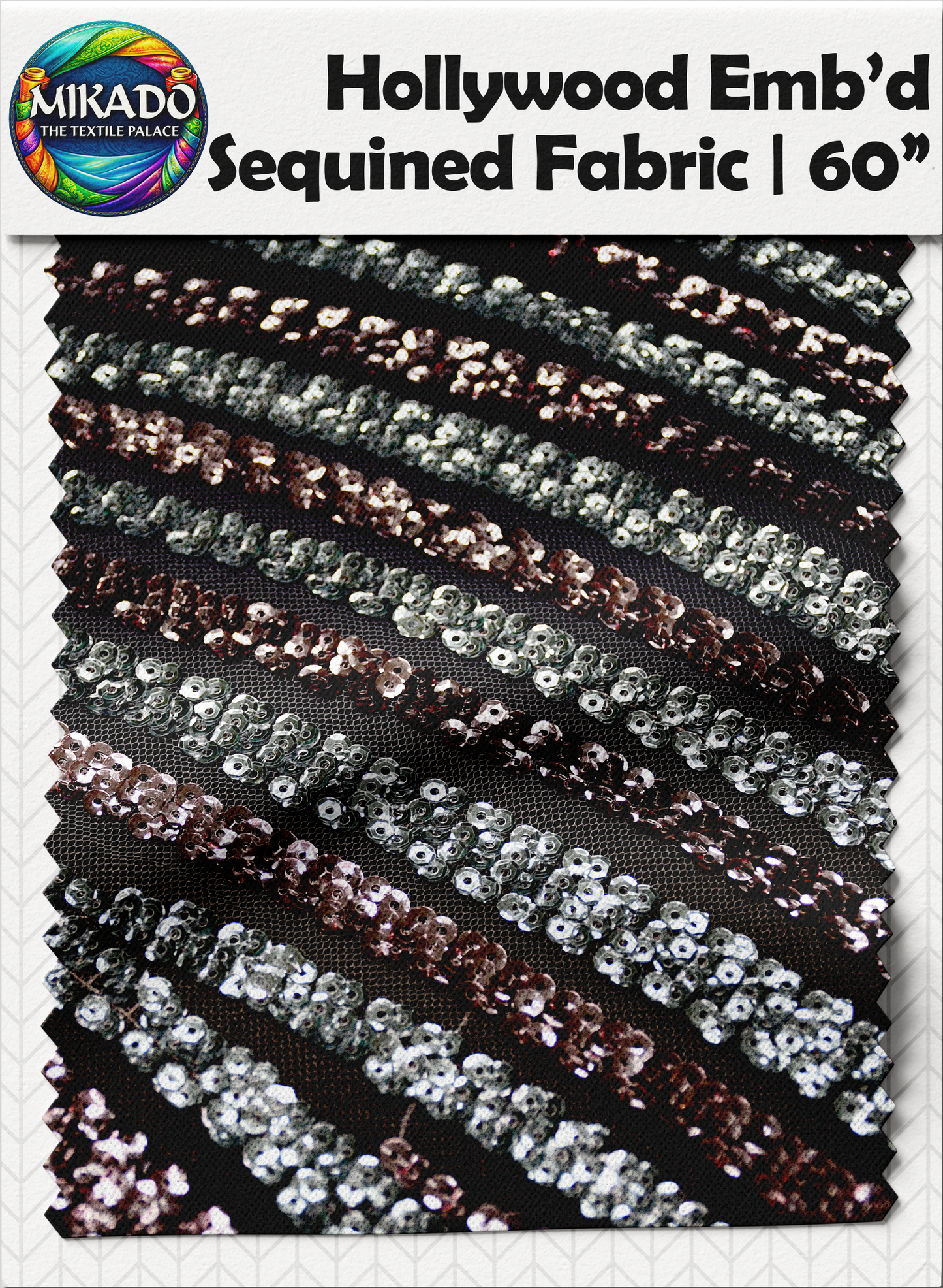 Hollywood Embroidered Sequined Fabric | Nebula Wave