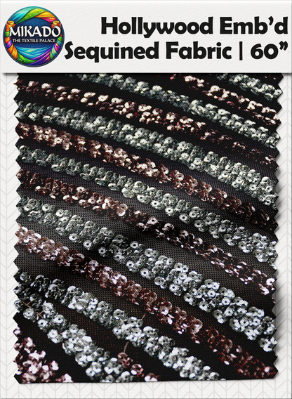 Hollywood Embroidered Sequined Fabric | Nebula Wave