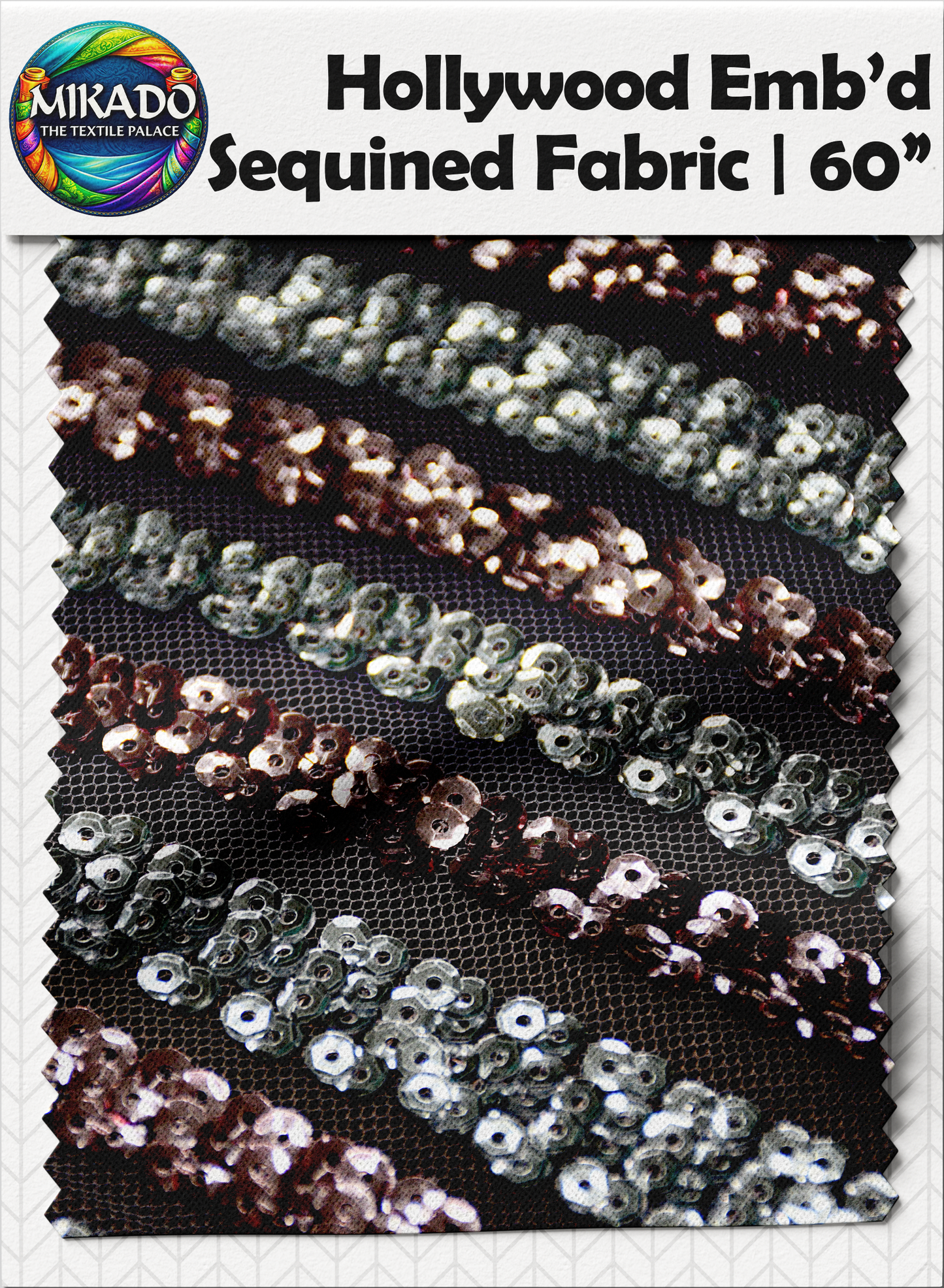 Hollywood Embroidered Sequined Fabric | Nebula Wave
