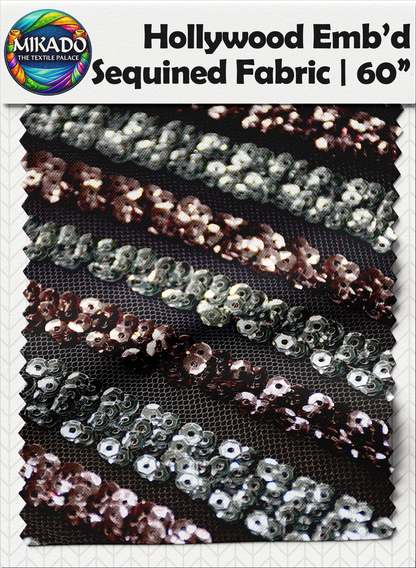 Hollywood Embroidered Sequined Fabric | Nebula Wave
