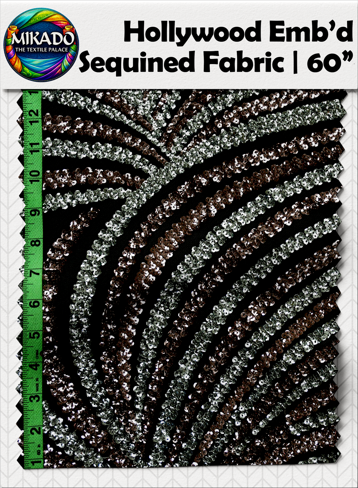 Hollywood Embroidered Sequined Fabric | Nebula Wave