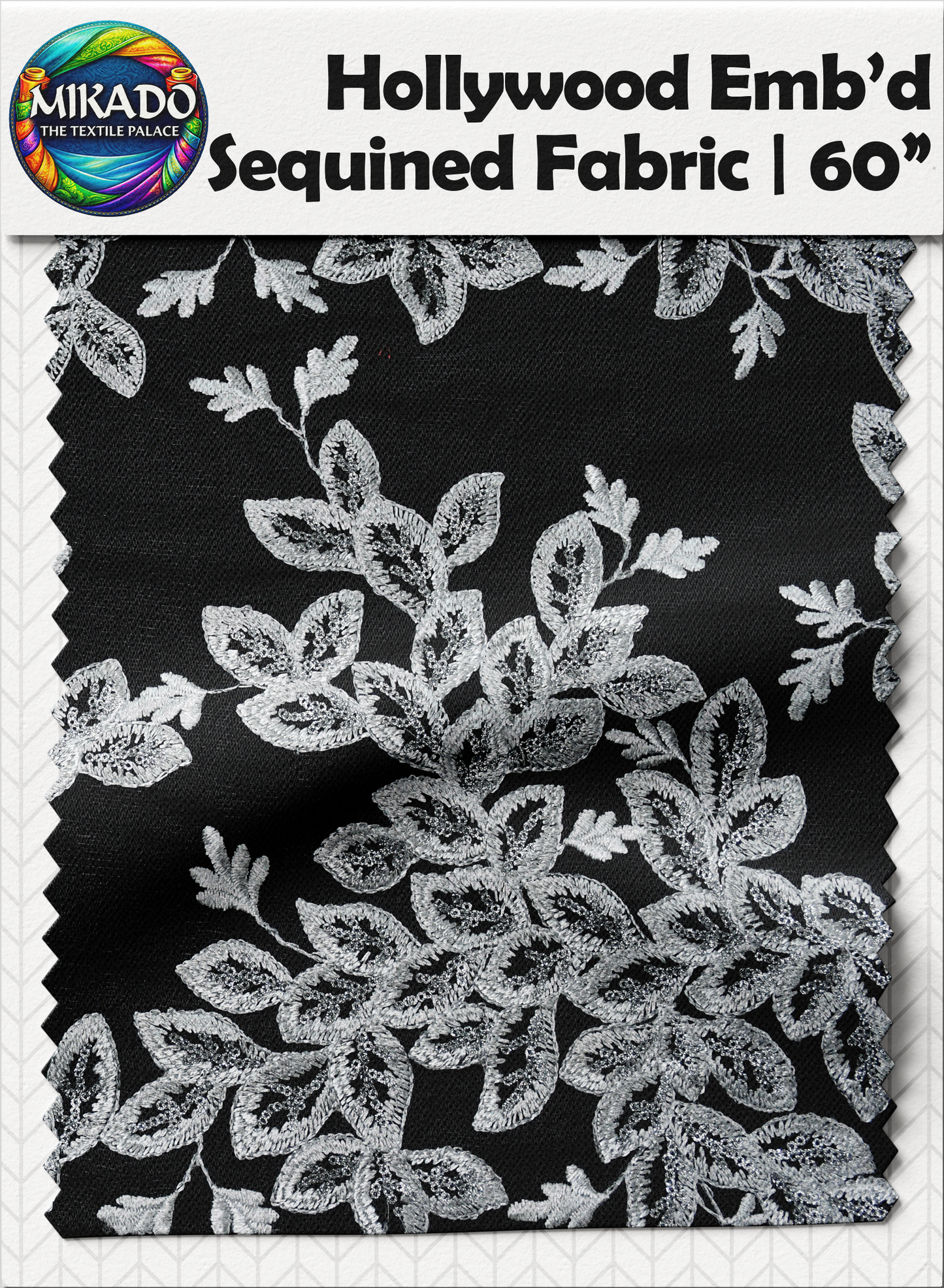 Hollywood Embroidered Sequined Fabric | Regal Laurel
