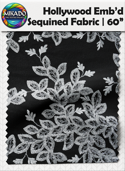 Hollywood Embroidered Sequined Fabric | Regal Laurel