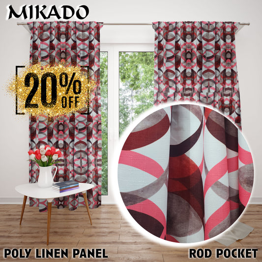 Retro Poly-Linen | Panel, Kitchen Curtain (Buy 1 Get 1 Free)