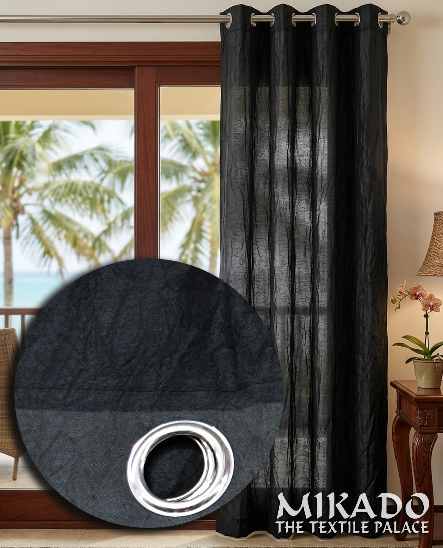 Shane Crushed Taffeta Grommet Panel