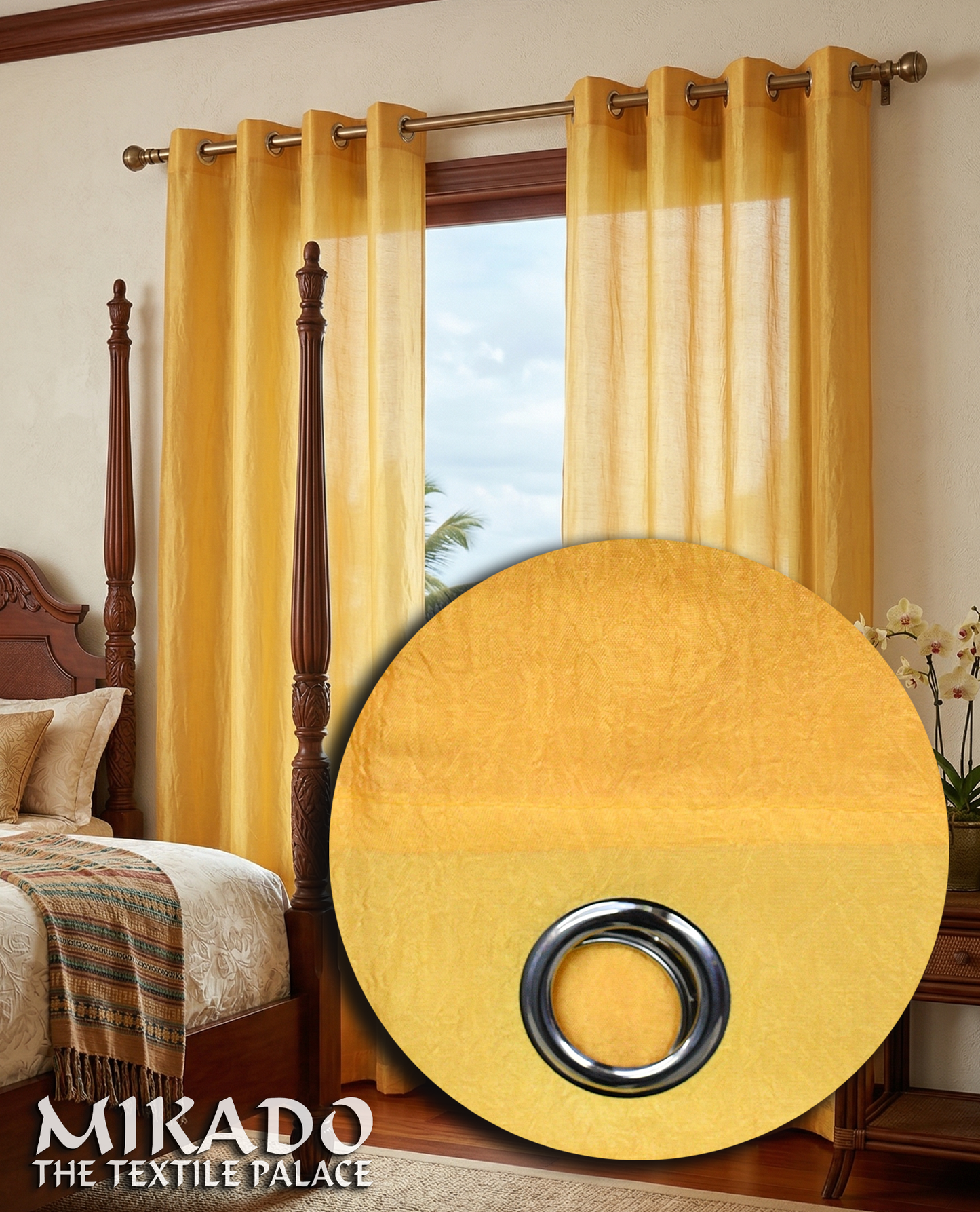 Shane Crushed Taffeta Grommet Panel