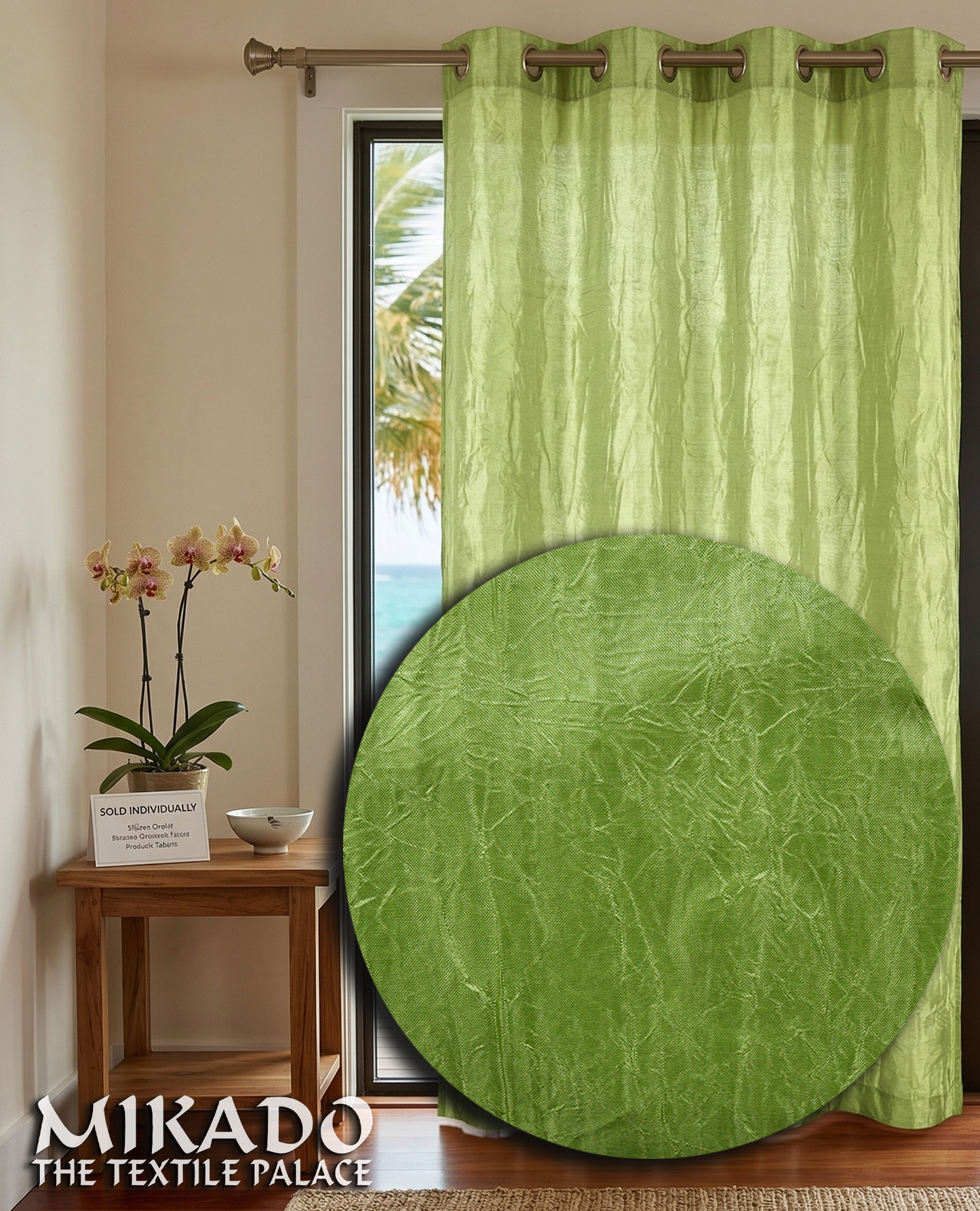 Shane Crushed Taffeta Grommet Panel