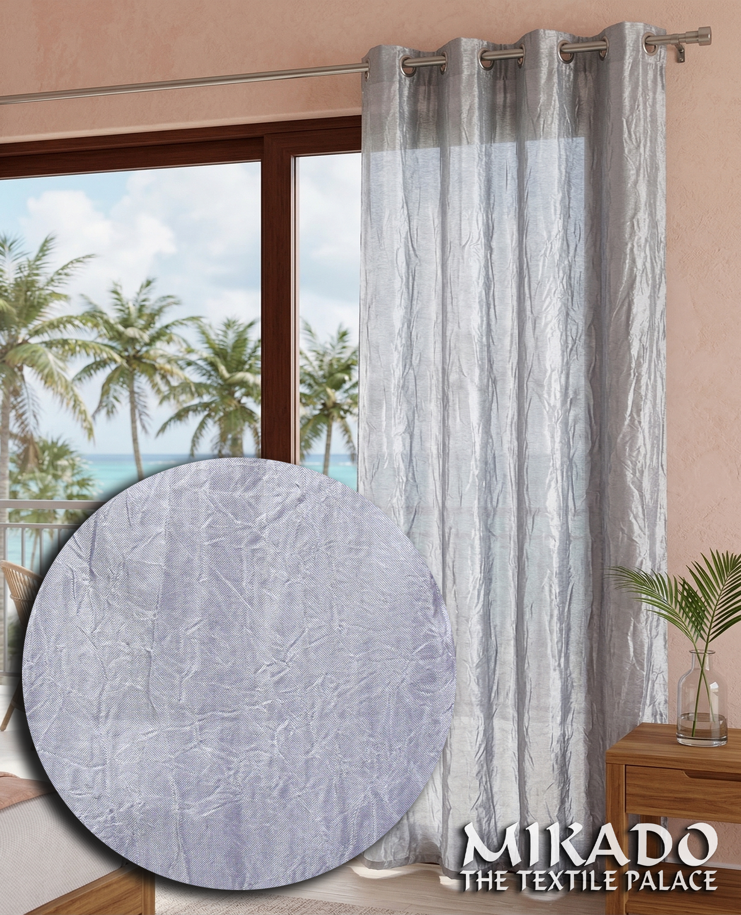 Shane Crushed Taffeta Grommet Panel