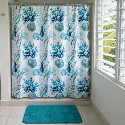 Shower Curtain + Bath Mat Set