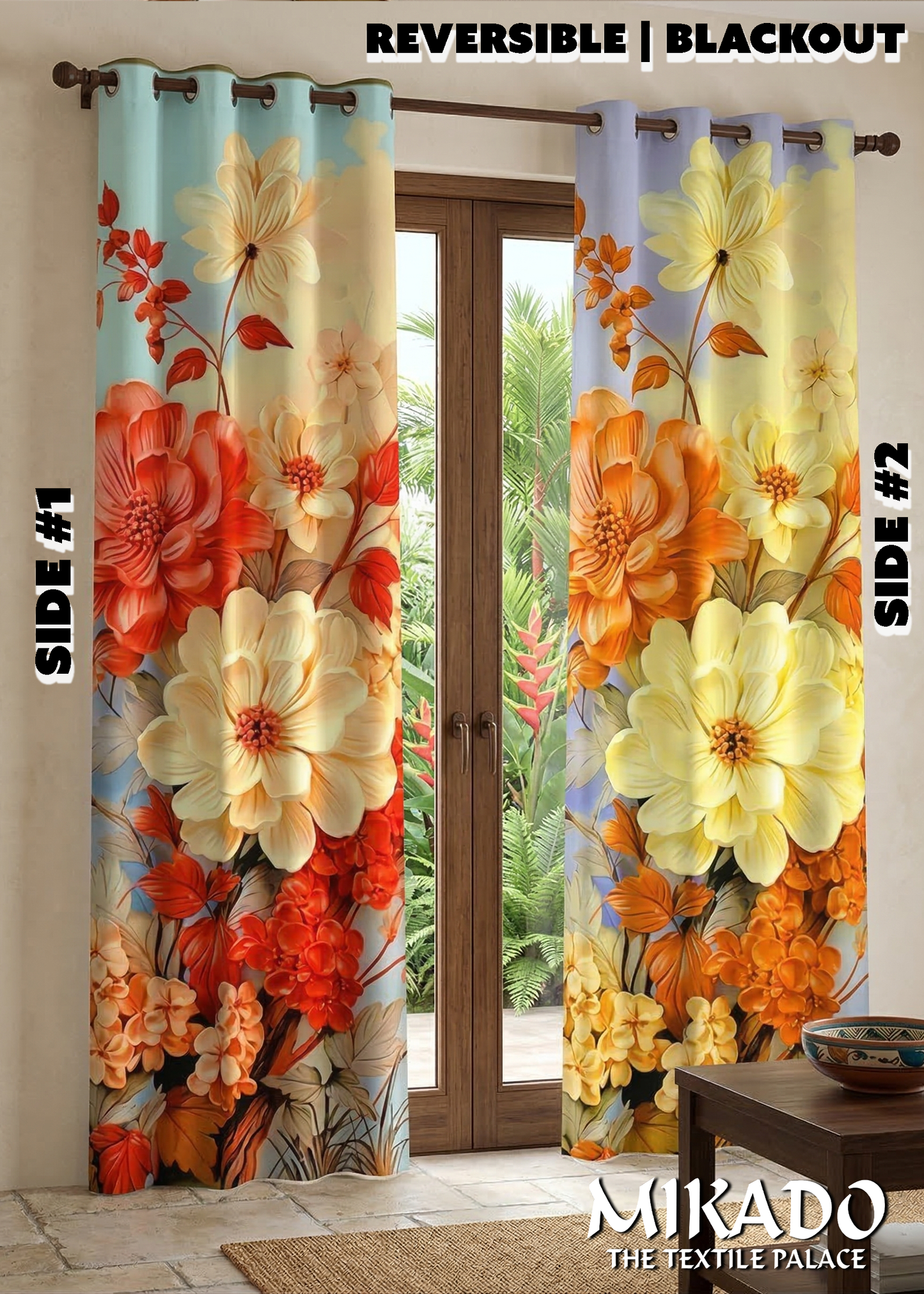 Sunset Meadow 🌼 Reversible Blackout Panel