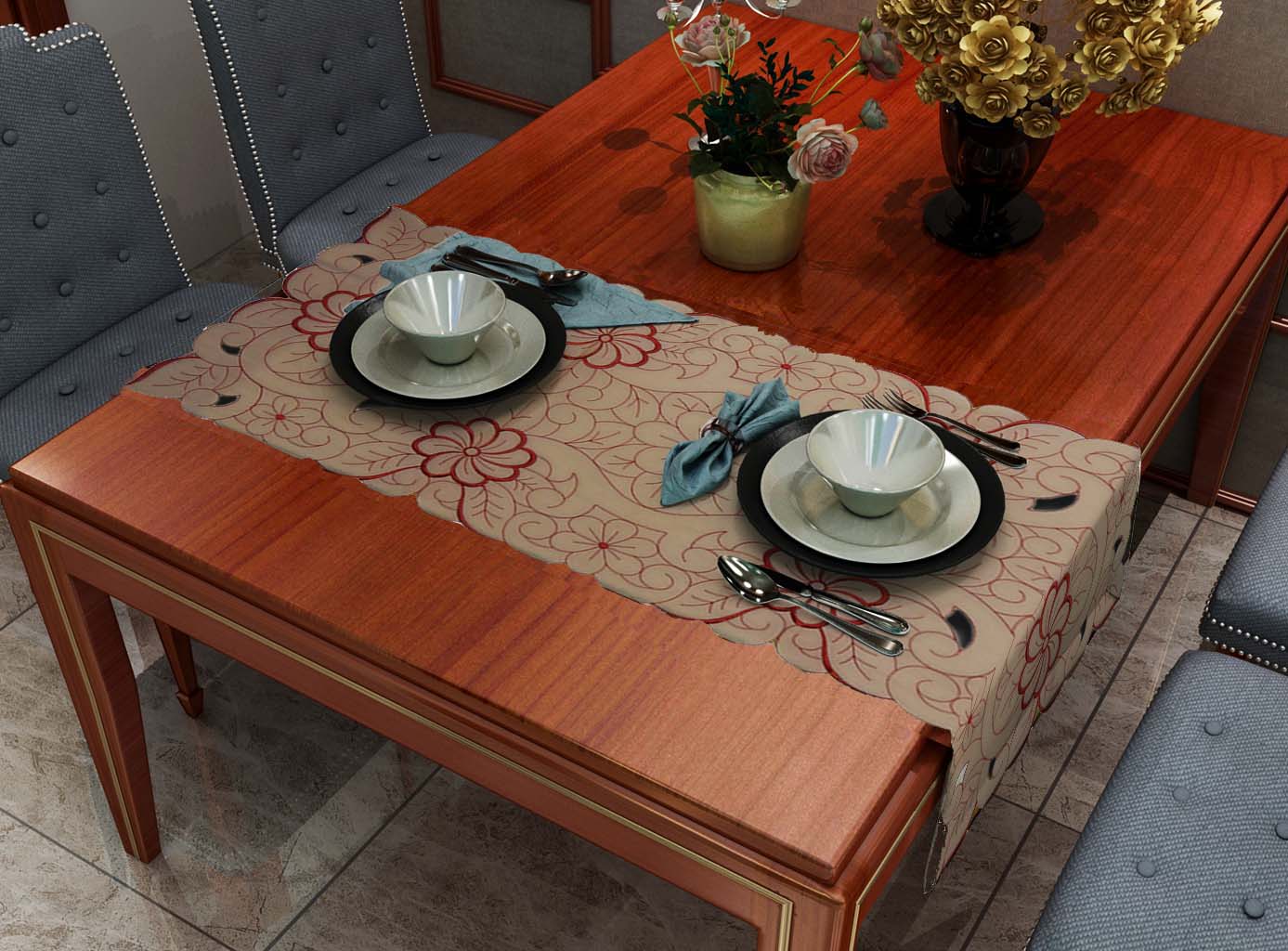 Embroidered Table Runner
