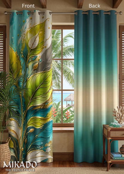 Teal Garden 🍃 Reversible Blackout Panel | S5